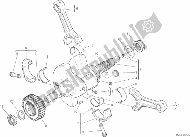 All parts for the Connecting Rods of the Ducati Hypermotard 939 Thailand 2019